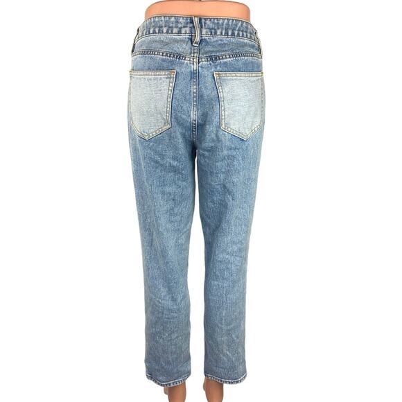 Pacsun Blue Patch Work Color Block Striped Straight Tapered Denim Jeans Sz 25 - Picture 3 of 5